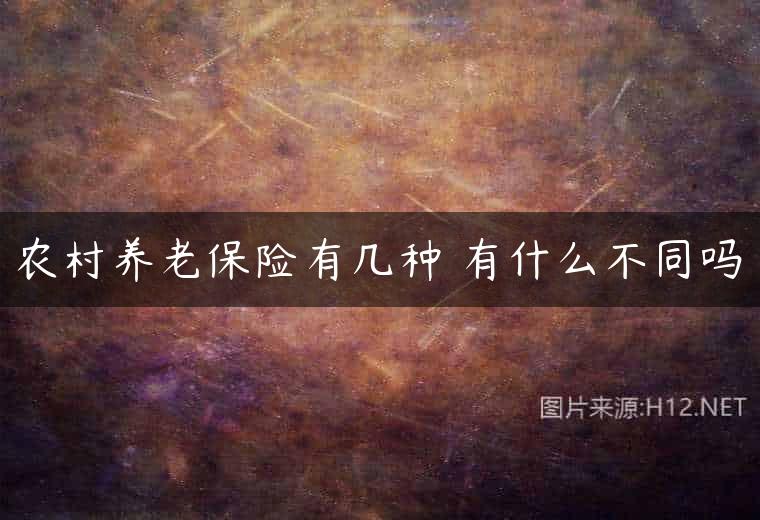 农村养老保险有几种 有什么不同吗