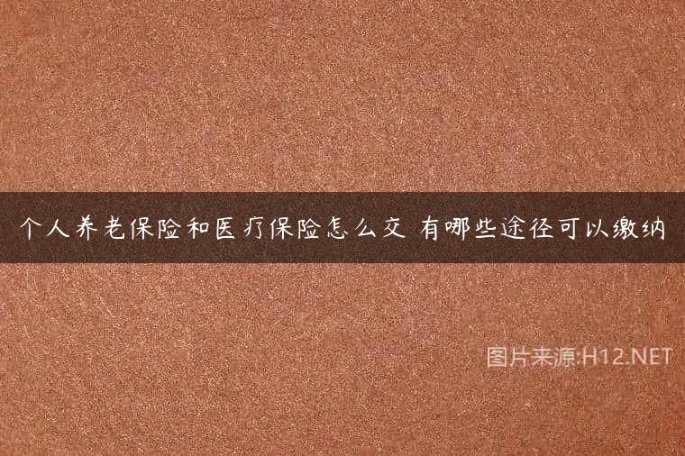 个人养老保险和医疗保险怎么交 有哪些途径可以缴纳