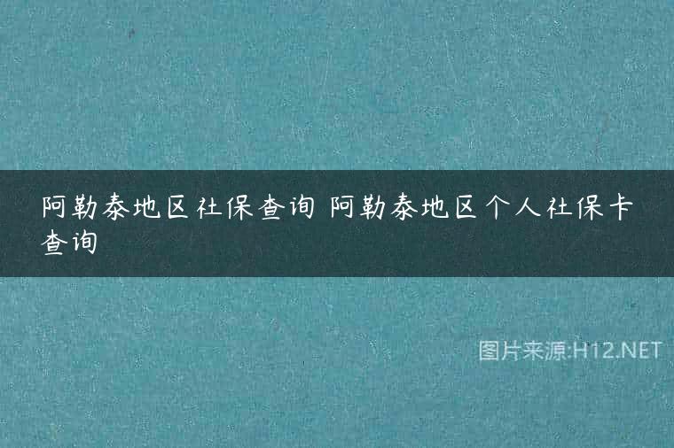 阿勒泰地区社保查询 阿勒泰地区个人社保卡查询