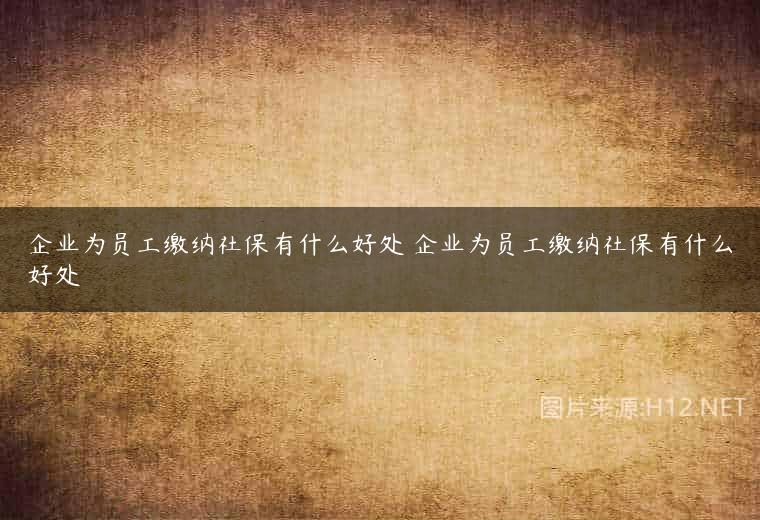 企业为员工缴纳社保有什么好处 企业为员工缴纳社保有什么好处