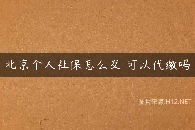 北京个人社保怎么交 可以代缴吗