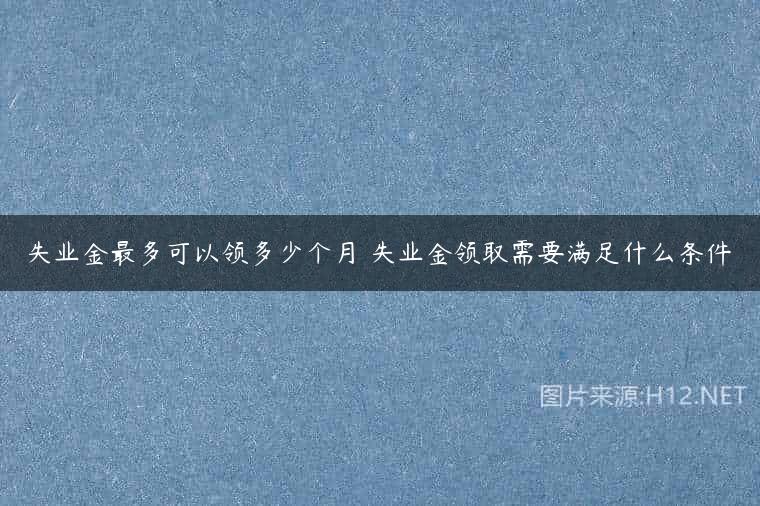 失业金最多可以领多少个月 失业金领取需要满足什么条件
