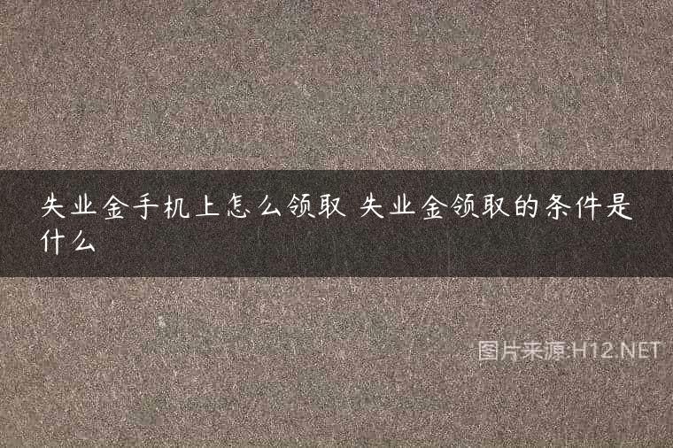 失业金手机上怎么领取 失业金领取的条件是什么