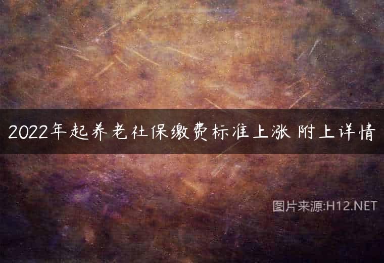 2022年起养老社保缴费标准上涨 附上详情