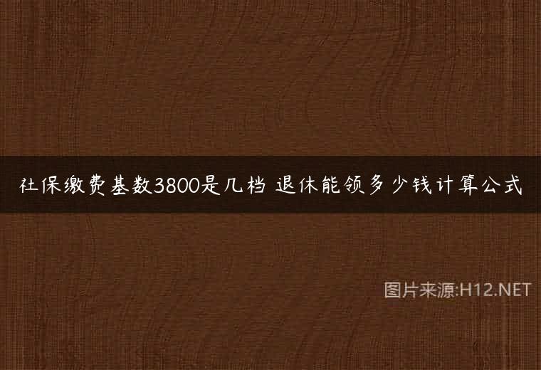 社保缴费基数3800是几档 退休能领多少钱计算公式
