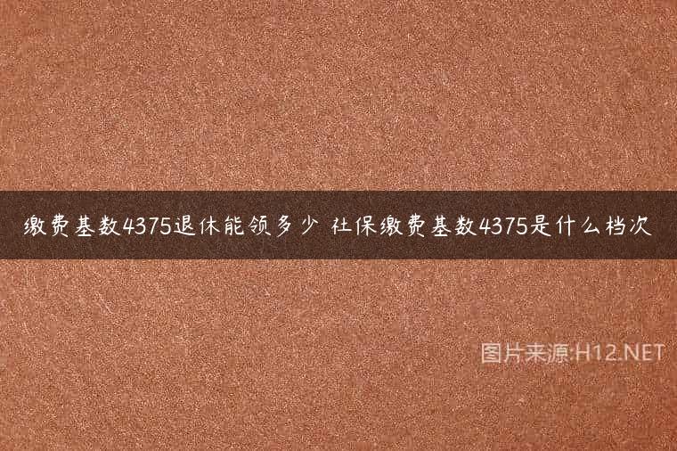 缴费基数4375退休能领多少 社保缴费基数4375是什么档次
