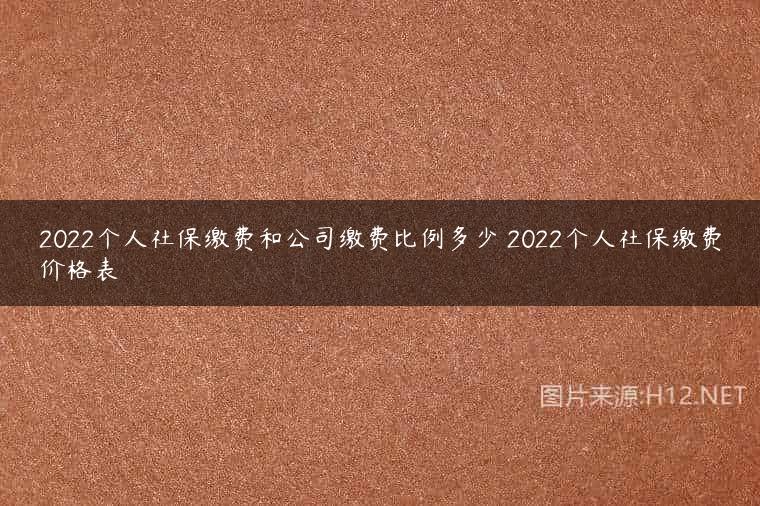 2022个人社保缴费和公司缴费比例多少 2022个人社保缴费价格表