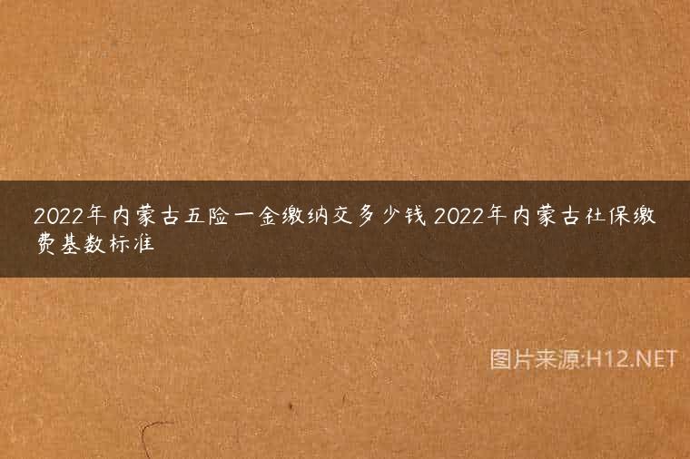 2022年内蒙古五险一金缴纳交多少钱 2022年内蒙古社保缴费基数标准