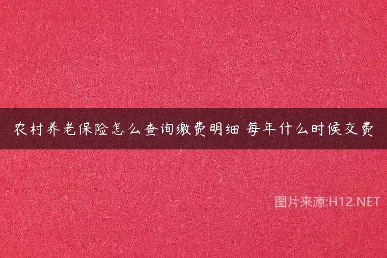 农村养老保险怎么查询缴费明细 每年什么时候交费
