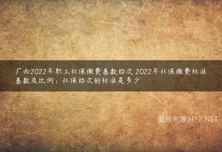 广西2022年职工社保缴费基数档次 2022年社保缴费标准基数及比例：社保档次的标准是多少