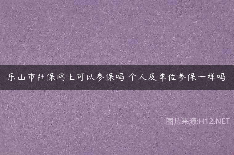 乐山市社保网上可以参保吗 个人及单位参保一样吗
