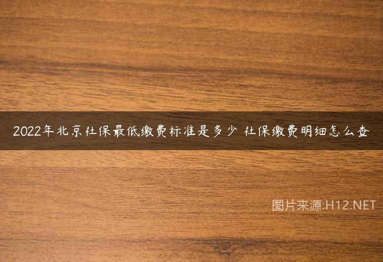2022年北京社保最低缴费标准是多少 社保缴费明细怎么查