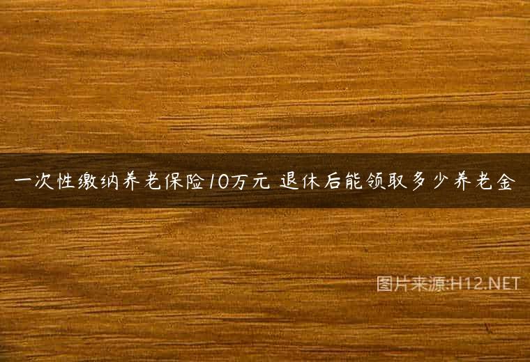 一次性缴纳养老保险10万元 退休后能领取多少养老金