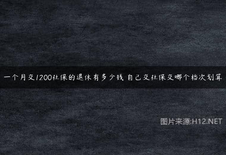 一个月交1200社保的退休有多少钱 自己交社保交哪个档次划算