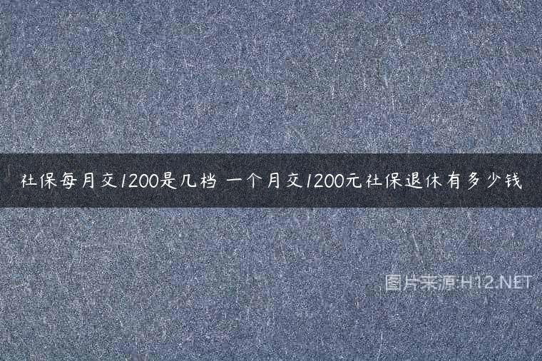 社保每月交1200是几档 一个月交1200元社保退休有多少钱