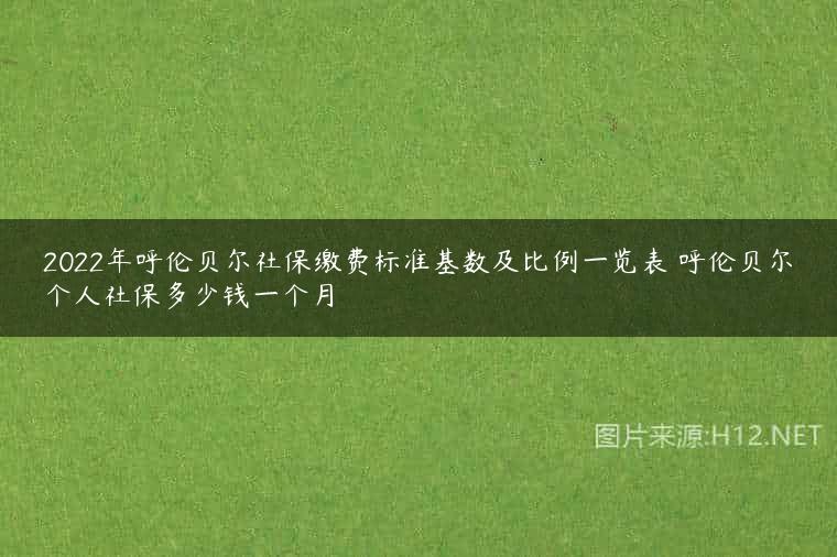 2022年呼伦贝尔社保缴费标准基数及比例一览表 呼伦贝尔个人社保多少钱一个月