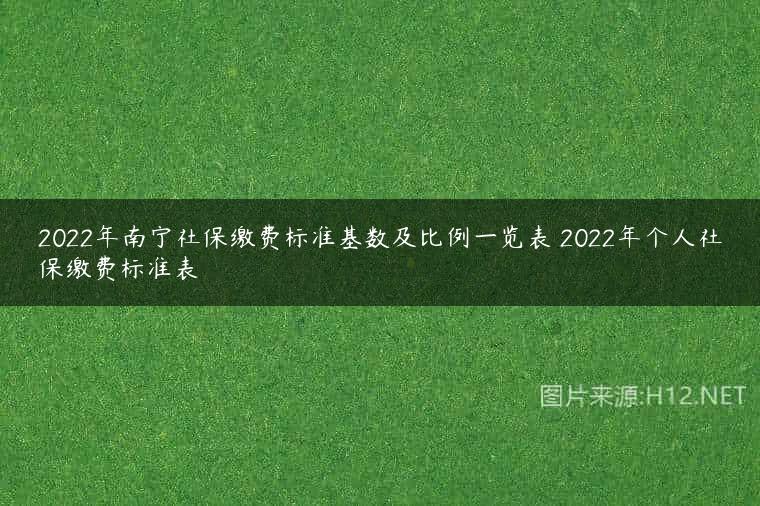 2022年南宁社保缴费标准基数及比例一览表 2022年个人社保缴费标准表