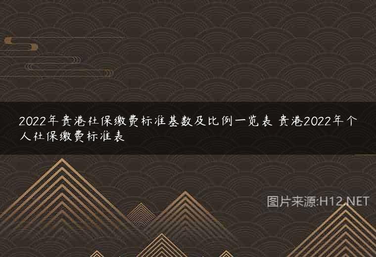 2022年贵港社保缴费标准基数及比例一览表 贵港2022年个人社保缴费标准表