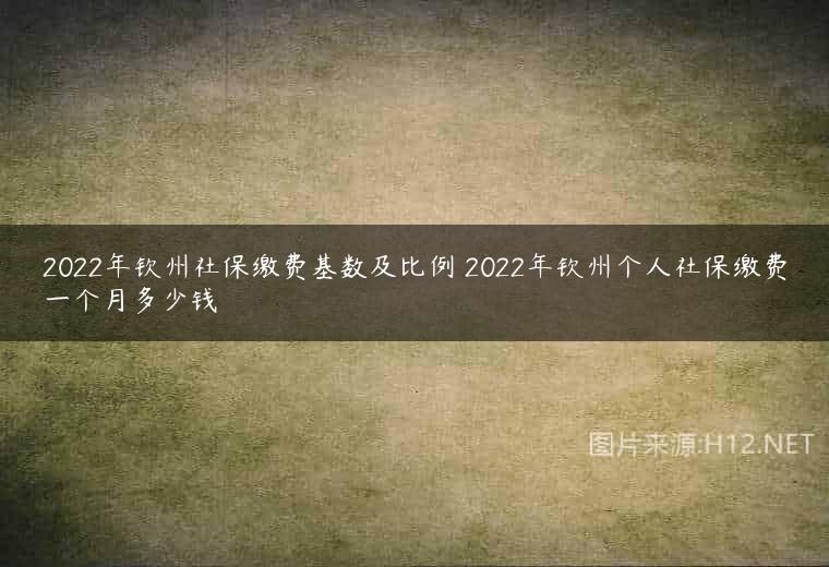2022年钦州社保缴费基数及比例 2022年钦州个人社保缴费一个月多少钱