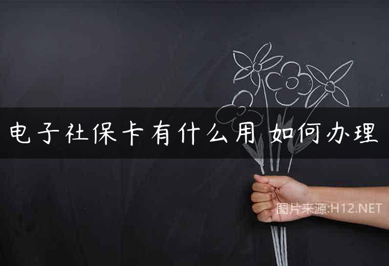 电子社保卡有什么用 如何办理