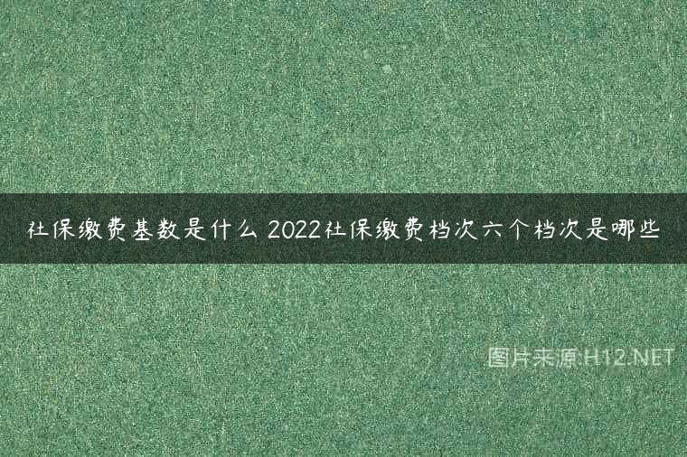 社保缴费基数是什么 2022社保缴费档次六个档次是哪些