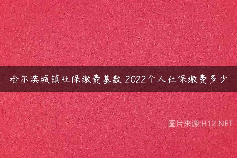 哈尔滨城镇社保缴费基数 2022个人社保缴费多少
