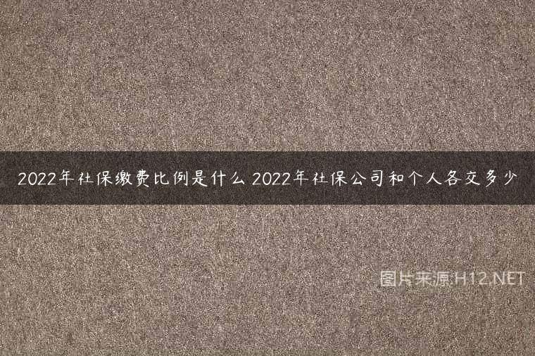 2022年社保缴费比例是什么 2022年社保公司和个人各交多少