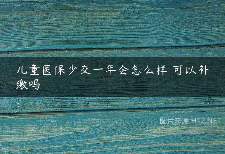 儿童医保少交一年会怎么样 可以补缴吗