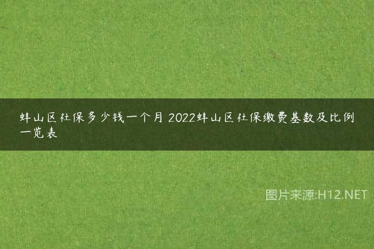 蚌山区社保多少钱一个月 2022蚌山区社保缴费基数及比例一览表