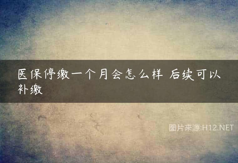医保停缴一个月会怎么样 后续可以补缴