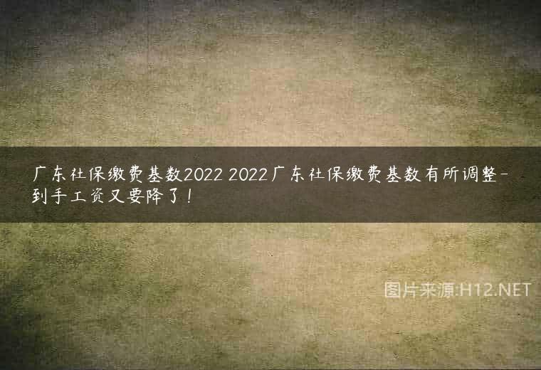 广东社保缴费基数2022 2022广东社保缴费基数有所调整-到手工资又要降了！