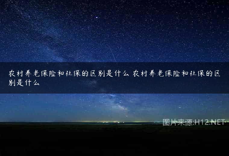 农村养老保险和社保的区别是什么 农村养老保险和社保的区别是什么