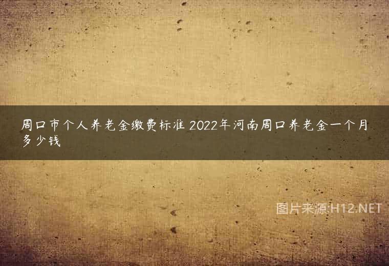 周口市个人养老金缴费标准 2022年河南周口养老金一个月多少钱