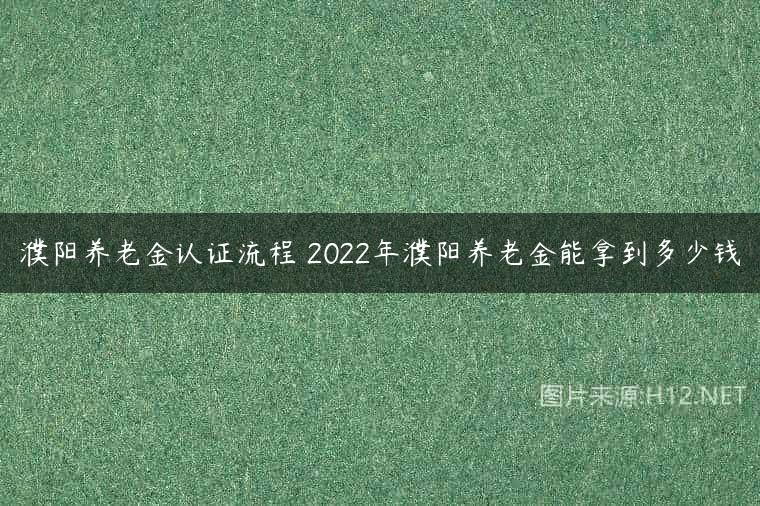 濮阳养老金认证流程 2022年濮阳养老金能拿到多少钱