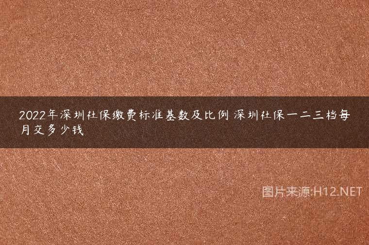 2022年深圳社保缴费标准基数及比例 深圳社保一二三档每月交多少钱