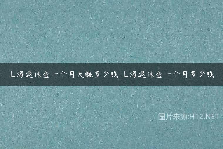 上海退休金一个月大概多少钱 上海退休金一个月多少钱