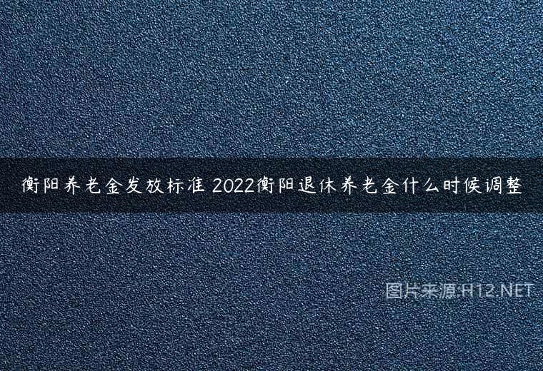 衡阳养老金发放标准 2022衡阳退休养老金什么时候调整