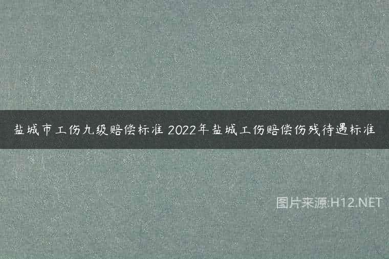 盐城市工伤九级赔偿标准 2022年盐城工伤赔偿伤残待遇标准