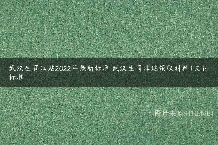 武汉生育津贴2022年最新标准 武汉生育津贴领取材料+支付标准