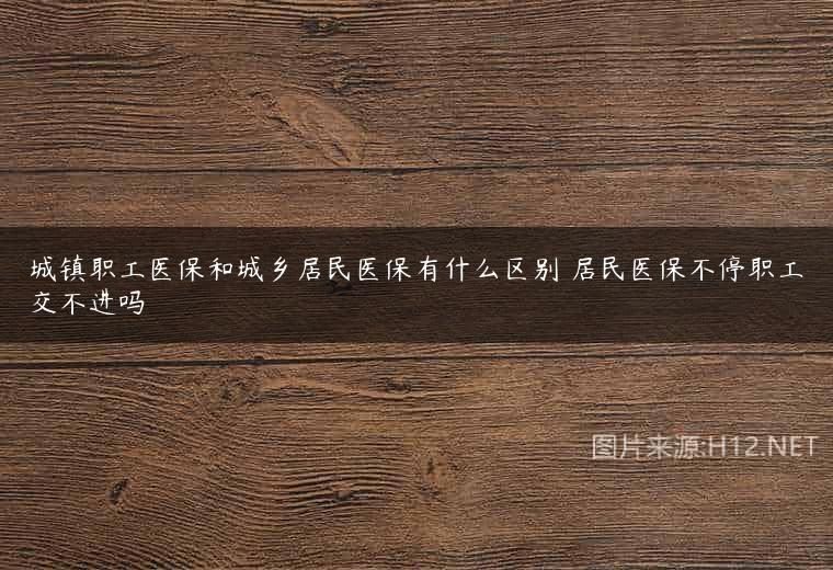 城镇职工医保和城乡居民医保有什么区别 居民医保不停职工交不进吗