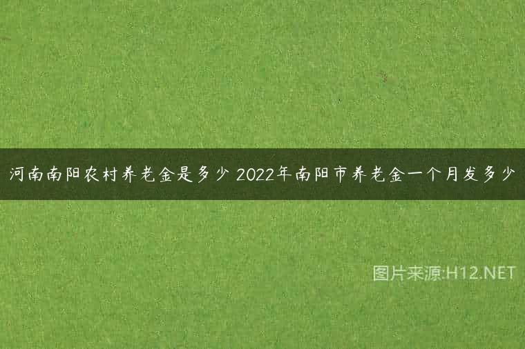 河南南阳农村养老金是多少 2022年南阳市养老金一个月发多少