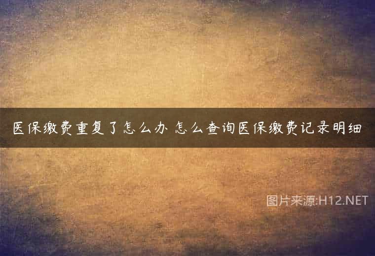 医保缴费重复了怎么办 怎么查询医保缴费记录明细