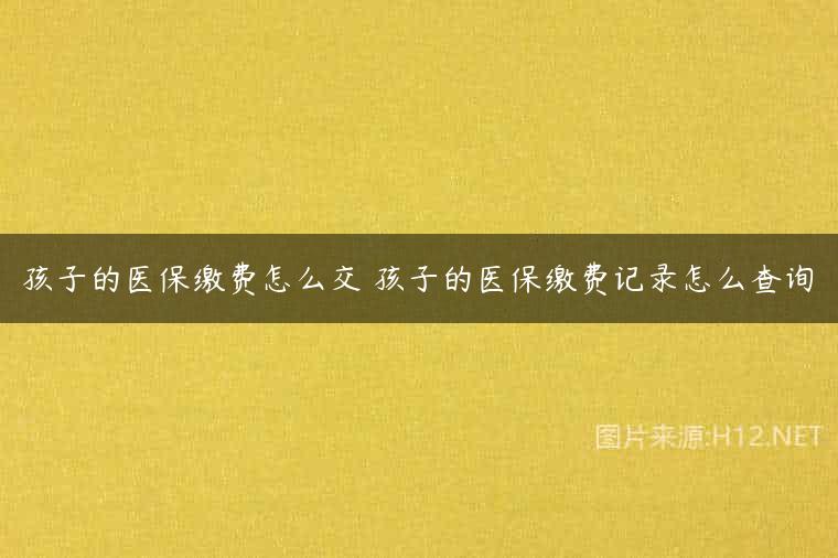孩子的医保缴费怎么交 孩子的医保缴费记录怎么查询