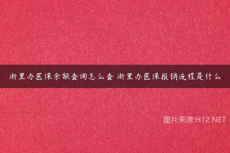 浙里办医保余额查询怎么查 浙里办医保报销流程是什么