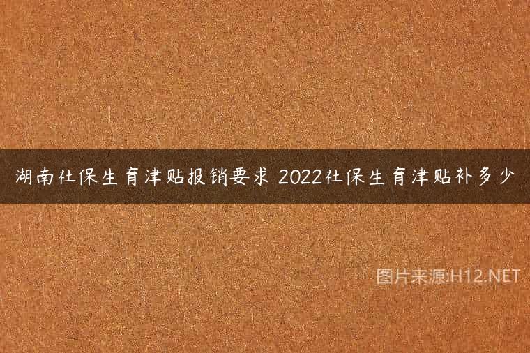 湖南社保生育津贴报销要求 2022社保生育津贴补多少