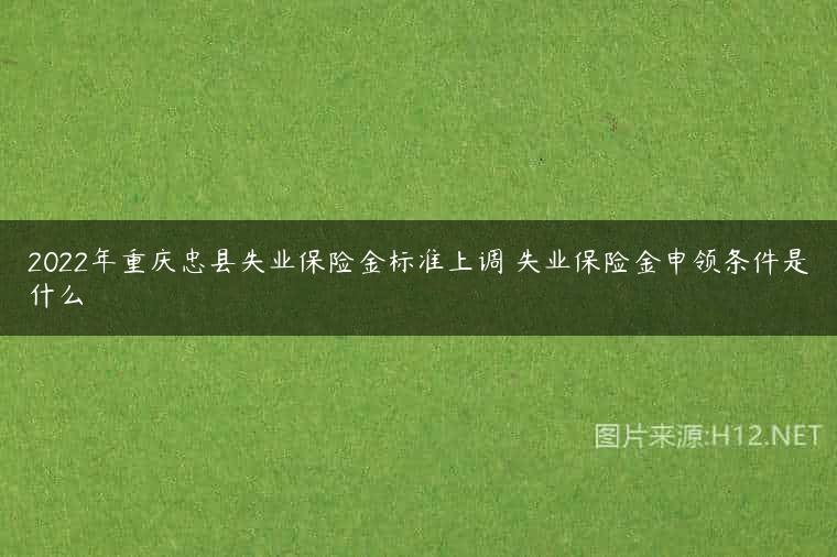 2022年重庆忠县失业保险金标准上调 失业保险金申领条件是什么