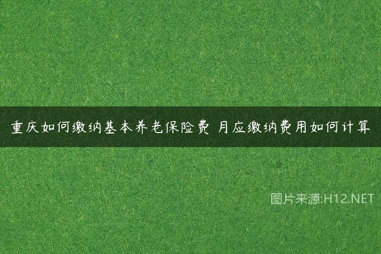 重庆如何缴纳基本养老保险费 月应缴纳费用如何计算