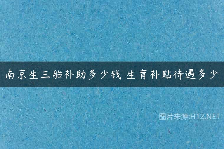 南京生三胎补助多少钱 生育补贴待遇多少
