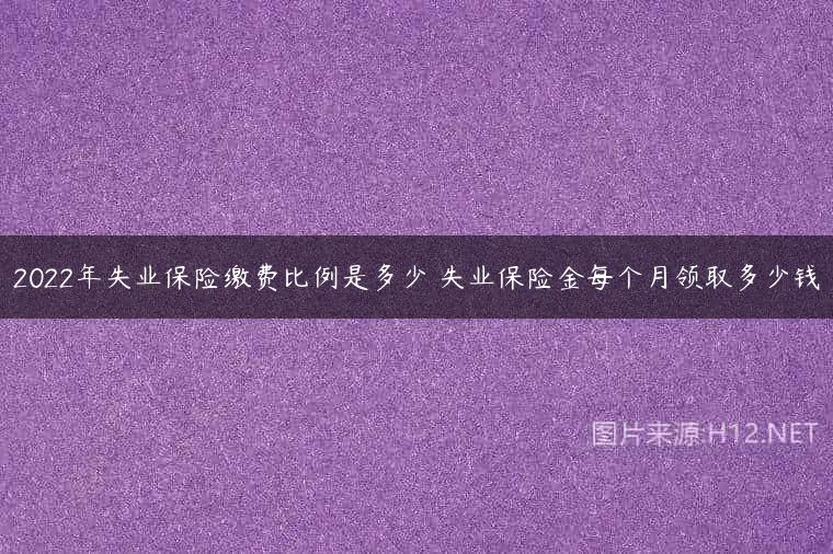 2022年失业保险缴费比例是多少 失业保险金每个月领取多少钱