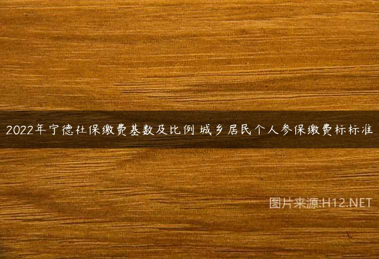 2022年宁德社保缴费基数及比例 城乡居民个人参保缴费标标准